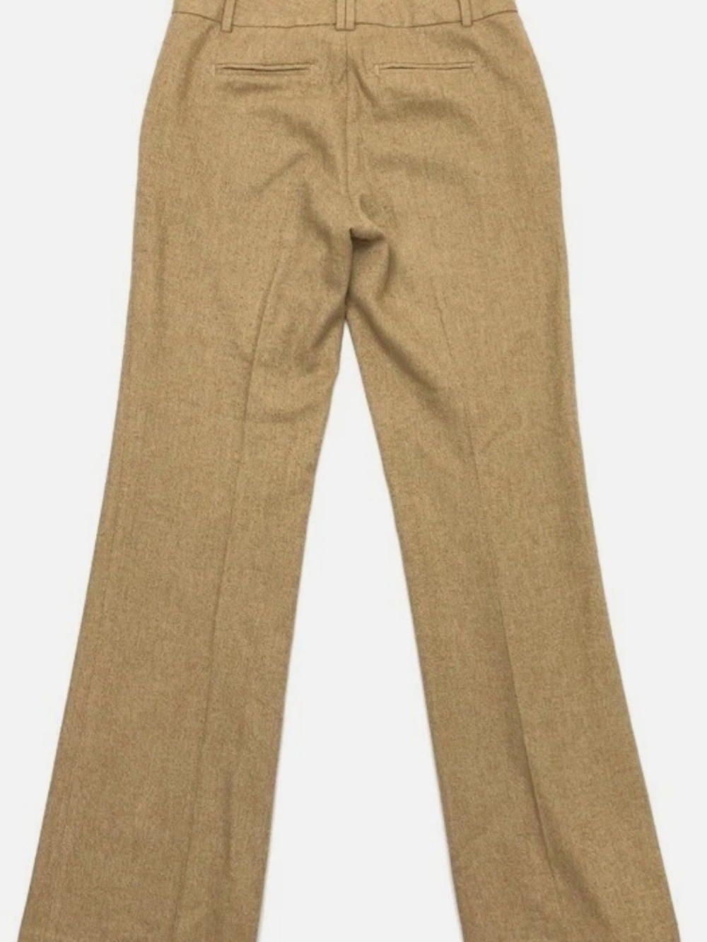 Banana Republic Petite 8 Trousers in Tan, Flat Front Wool Blend - Picture 2 of 8